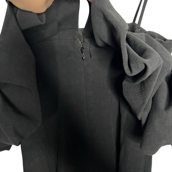 Jonathan Simkhai Puff Off Shoulder Mini Dress Black Size 4 NEW - Picture 10 of 15